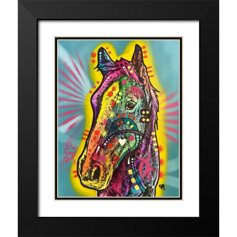 Gift Horse Black Modern Wood Framed Art Print with Double Matting by Dean Russo Collection