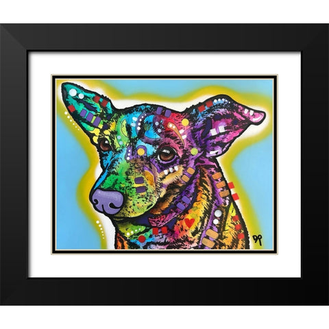 Squat Black Modern Wood Framed Art Print with Double Matting by Dean Russo Collection