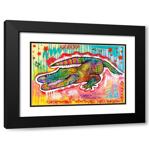 Alligator 2 Black Modern Wood Framed Art Print with Double Matting by Dean Russo Collection