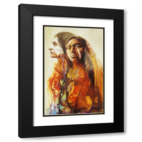 Portrait Of A Warrior Black Modern Wood Framed Art Print with Double Matting by Lund, Denton