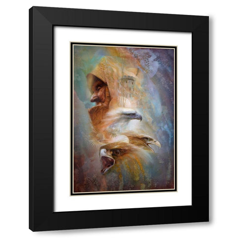 A Conjuring Of Eagles Black Modern Wood Framed Art Print with Double Matting by Lund, Denton