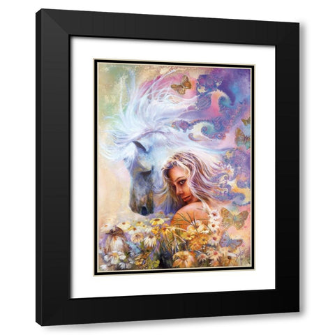 Godivas Garden Black Modern Wood Framed Art Print with Double Matting by Lund, Denton