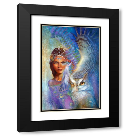 Wings Of Minerva Black Modern Wood Framed Art Print with Double Matting by Lund, Denton
