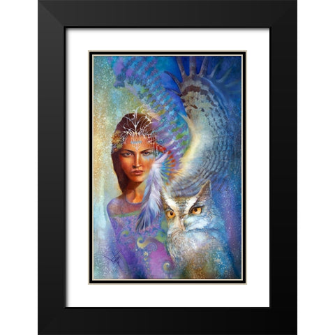 Wings Of Minerva Black Modern Wood Framed Art Print with Double Matting by Lund, Denton