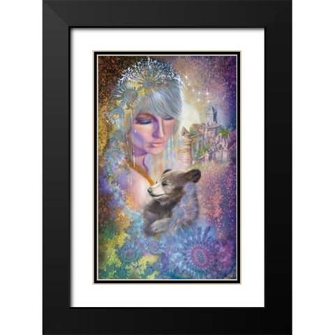 Little Bear Black Modern Wood Framed Art Print with Double Matting by Lund, Denton