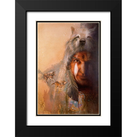 Wolf Tracks Black Modern Wood Framed Art Print with Double Matting by Lund, Denton