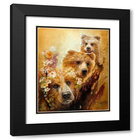The Three Bears Black Modern Wood Framed Art Print with Double Matting by Lund, Denton