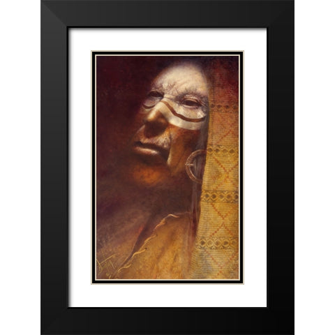 Meditation Black Modern Wood Framed Art Print with Double Matting by Lund, Denton