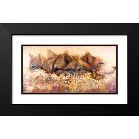 Wildflowers Black Modern Wood Framed Art Print with Double Matting by Lund, Denton