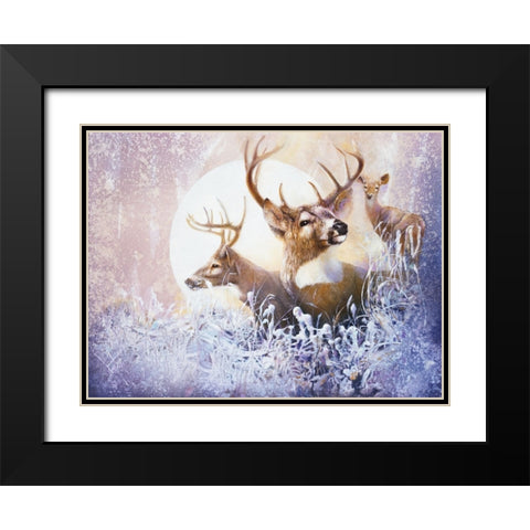 Snow Moon Black Modern Wood Framed Art Print with Double Matting by Lund, Denton
