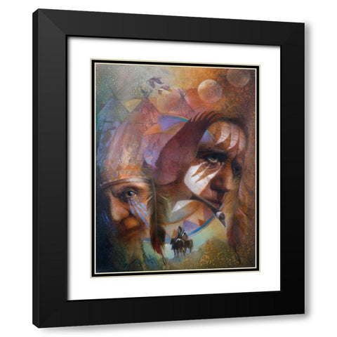 Dreamcatcher Black Modern Wood Framed Art Print with Double Matting by Lund, Denton