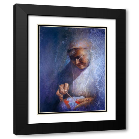 Hands Of The Potter Black Modern Wood Framed Art Print with Double Matting by Lund, Denton