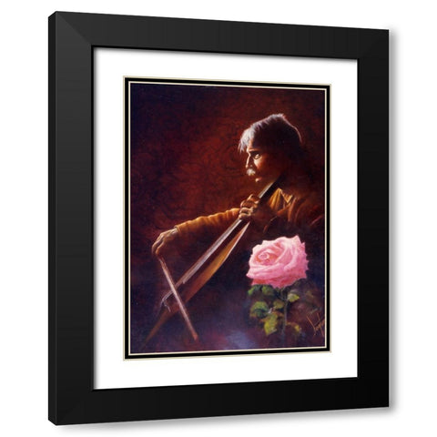 Love Notes Black Modern Wood Framed Art Print with Double Matting by Lund, Denton