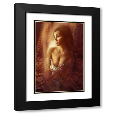 Dakota Rose Black Modern Wood Framed Art Print with Double Matting by Lund, Denton