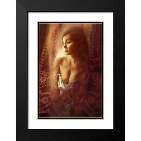 Dakota Rose Black Modern Wood Framed Art Print with Double Matting by Lund, Denton