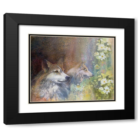 Hollyhawk Morning Black Modern Wood Framed Art Print with Double Matting by Lund, Denton