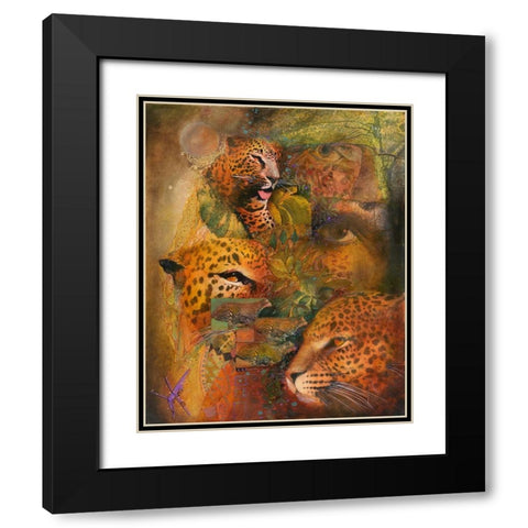 Whiskers Black Modern Wood Framed Art Print with Double Matting by Lund, Denton