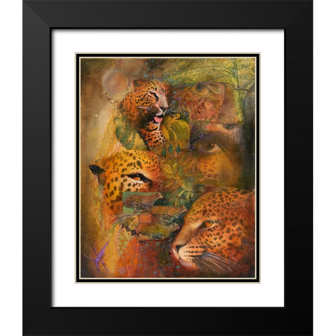 Whiskers Black Modern Wood Framed Art Print with Double Matting by Lund, Denton