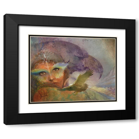 In The EagleS Shadow Black Modern Wood Framed Art Print with Double Matting by Lund, Denton