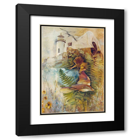The Pond Black Modern Wood Framed Art Print with Double Matting by Lund, Denton