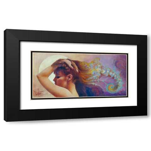 Moonglow Black Modern Wood Framed Art Print with Double Matting by Lund, Denton
