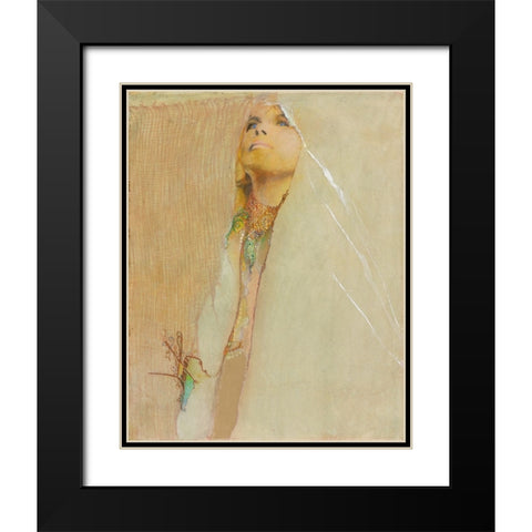 Sandras Eyes Black Modern Wood Framed Art Print with Double Matting by Lund, Denton