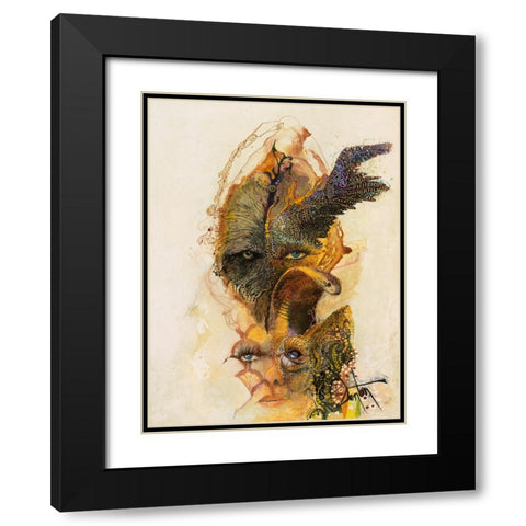 Wings and Things Black Modern Wood Framed Art Print with Double Matting by Lund, Denton