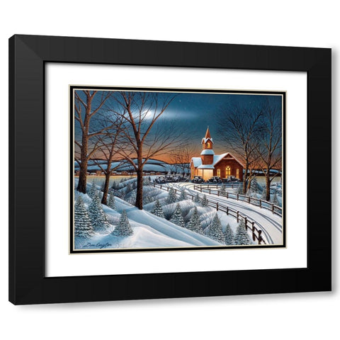Evening Service Black Modern Wood Framed Art Print with Double Matting by Engler, Don