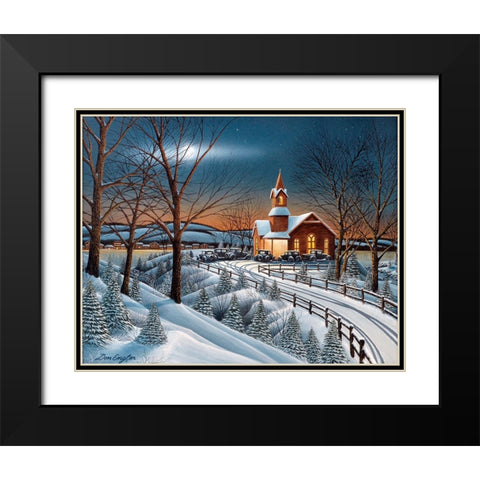 Evening Service Black Modern Wood Framed Art Print with Double Matting by Engler, Don