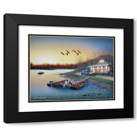 Jacks Place Black Modern Wood Framed Art Print with Double Matting by Engler, Don
