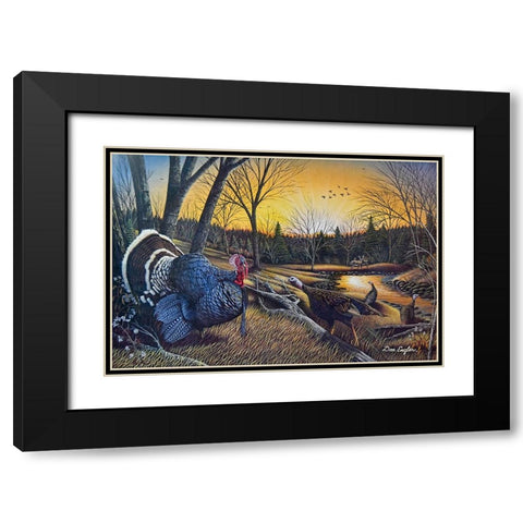 Morning Call Black Modern Wood Framed Art Print with Double Matting by Engler, Don