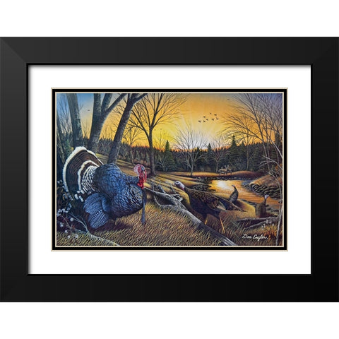Morning Call Black Modern Wood Framed Art Print with Double Matting by Engler, Don