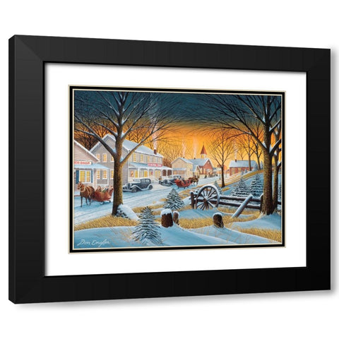 Saturday Night Downtown Black Modern Wood Framed Art Print with Double Matting by Engler, Don