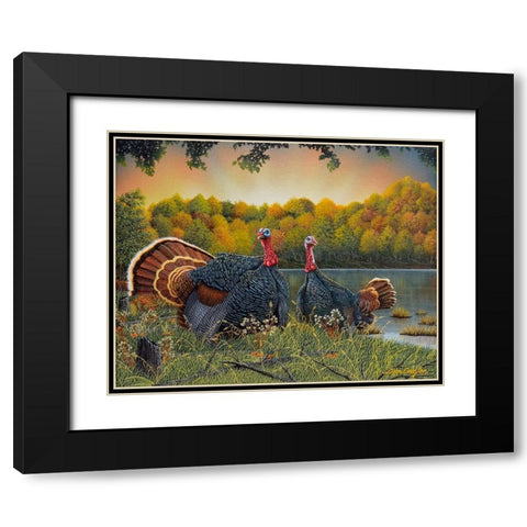 Turkey Season Black Modern Wood Framed Art Print with Double Matting by Engler, Don