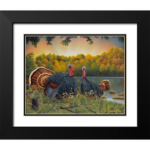 Turkey Season Black Modern Wood Framed Art Print with Double Matting by Engler, Don