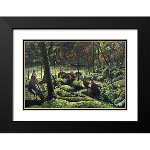 The Gathering Black Modern Wood Framed Art Print with Double Matting by Engler, Don