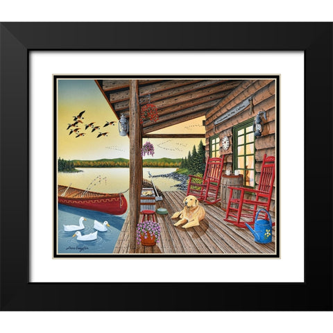 Welcome to the Cabin Black Modern Wood Framed Art Print with Double Matting by Engler, Don