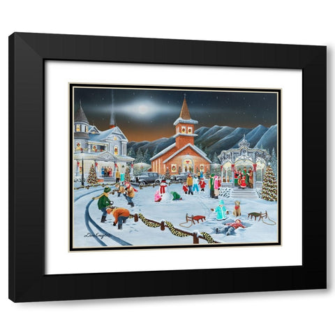 Christmas Eve Black Modern Wood Framed Art Print with Double Matting by Engler, Don
