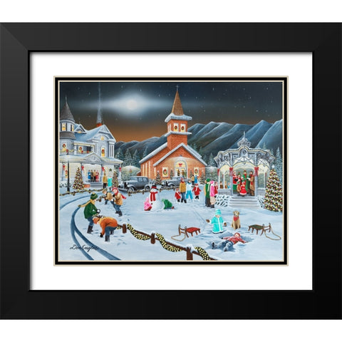 Christmas Eve Black Modern Wood Framed Art Print with Double Matting by Engler, Don