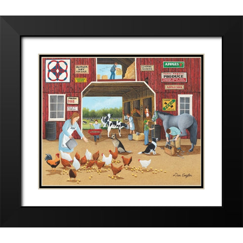 Chore Time Black Modern Wood Framed Art Print with Double Matting by Engler, Don