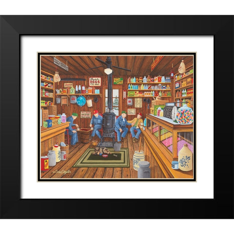 Old Friends Black Modern Wood Framed Art Print with Double Matting by Engler, Don