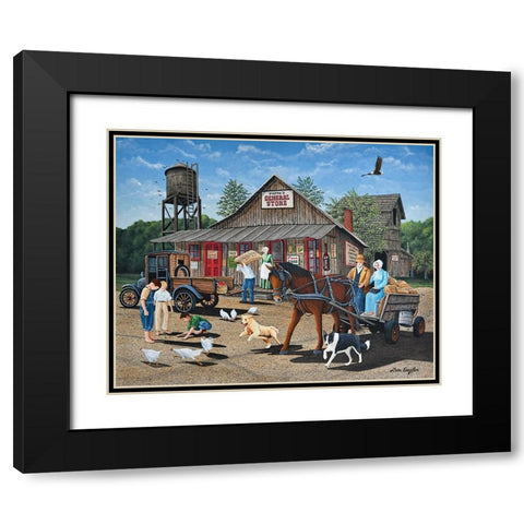 Poppas Store Black Modern Wood Framed Art Print with Double Matting by Engler, Don