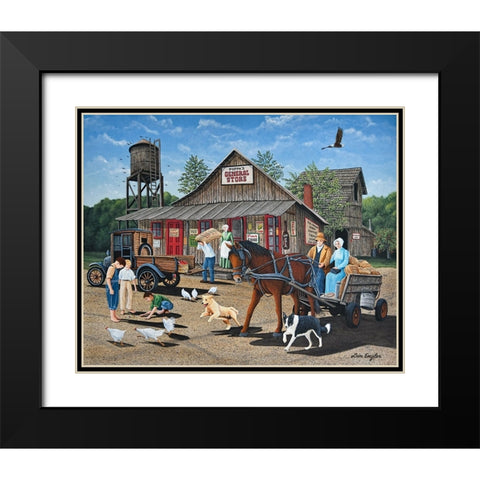Poppas Store Black Modern Wood Framed Art Print with Double Matting by Engler, Don