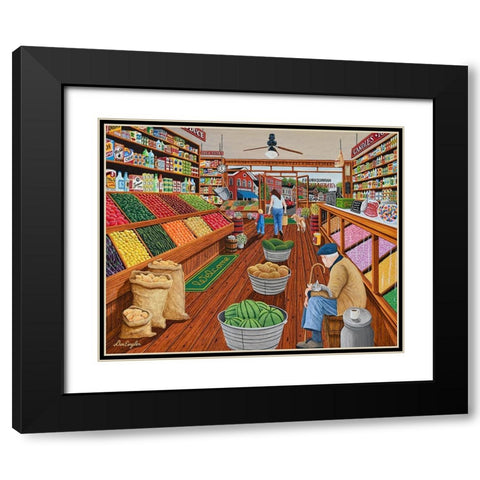 Country Store Black Modern Wood Framed Art Print with Double Matting by Engler, Don
