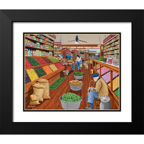 Country Store Black Modern Wood Framed Art Print with Double Matting by Engler, Don