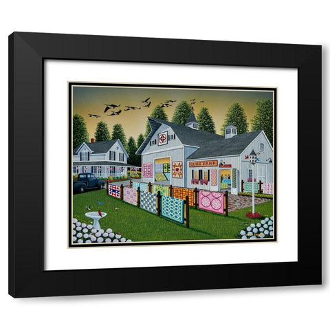 Quilt Barn Black Modern Wood Framed Art Print with Double Matting by Engler, Don