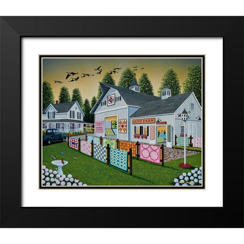 Quilt Barn Black Modern Wood Framed Art Print with Double Matting by Engler, Don