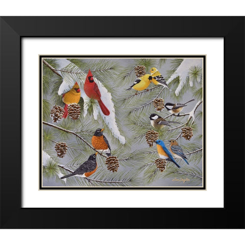 Snowbirds Black Modern Wood Framed Art Print with Double Matting by Engler, Don