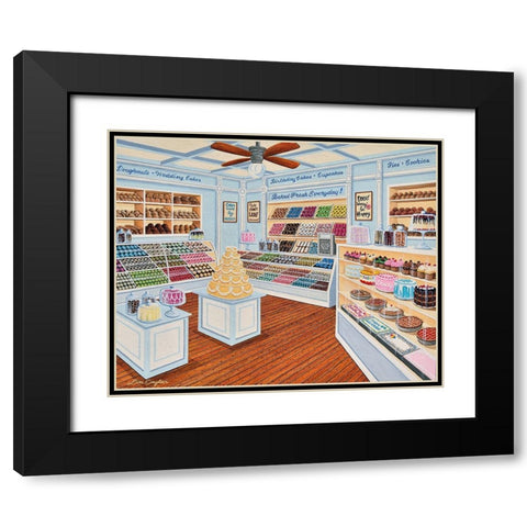 Cake â€˜n Bake Black Modern Wood Framed Art Print with Double Matting by Engler, Don