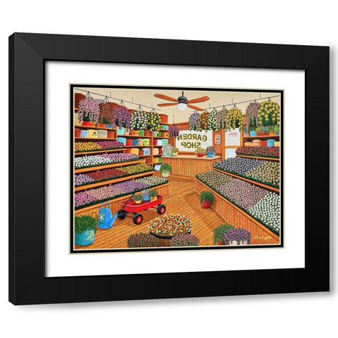 Garden Shop Black Modern Wood Framed Art Print with Double Matting by Engler, Don